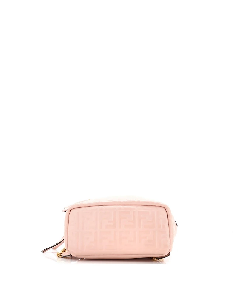 Pre-Owned Fendi Mini By The Way Backpack Zucca Embossed Leather