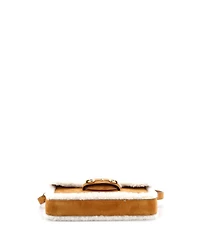 Pre-Owned Gucci Mini Horsebit 1955 Shoulder Bag Suede with Shearling