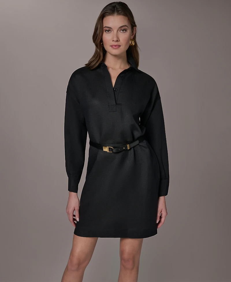 Donna Karan New York Women's Long-Sleeve Belted Dress