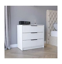 flynama 3 Drawer Contemporary Dresser Sturdy Cabinet for Living Room Home Furniture with Spacious Drawers Easy Assembly