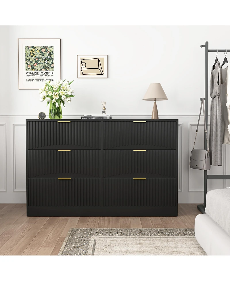 flynama 5 Drawer Elegant Dresser Organizer Cabinet for Nursery Home Furniture With Spacious Drawers Easy Assembly Durable