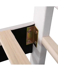 flynama Upholstered Platform Bed Flower Pattern Velvet Headboard No Box Spring Needed