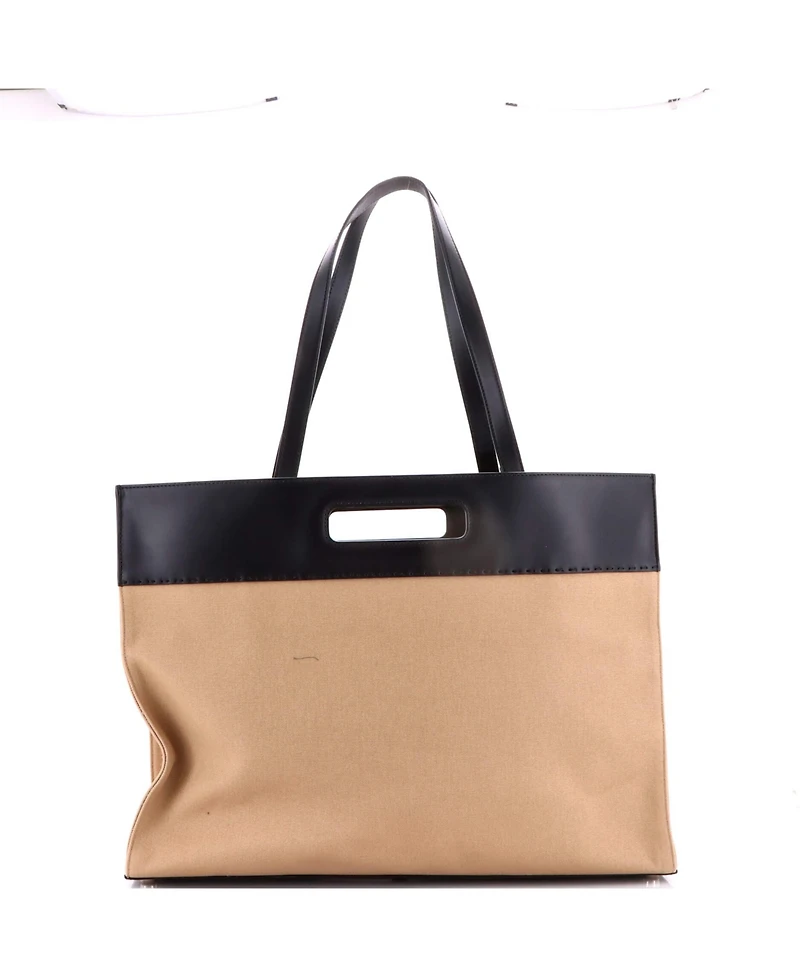 Pre-Owned Fendi Large Cut Out Handle Shopper Tote Canvas