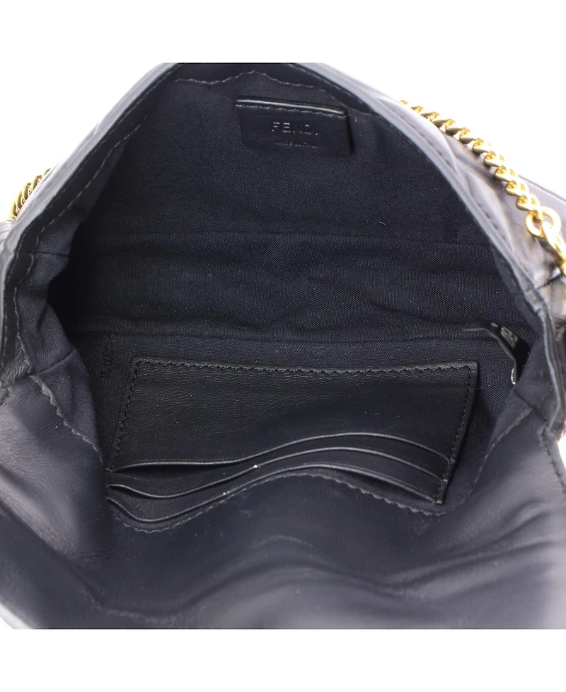 Pre-Owned Fendi Mini Baguette Nm Bag Zucca Embossed Leather