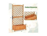 Raised Garden Bed with Diamond Lattice Trellis and Drainage Holes