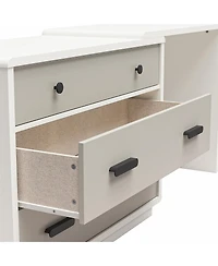 flynama Valencia 3 Drawer Dresser and Desk Combo Two Tone Finish with Matte Handles for Bedroom