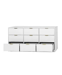 flynama 7 Drawer Dresser with Mirror Wood for Bedroom Vanity Storage Organizer