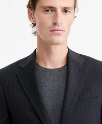 Calvin Klein Mens Slim-Fit Wool-Blend Pinstripe Suit Jacket