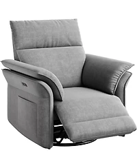 gaomon Swivel Rocking Recliner Chair, Power Recliner Glider, Double Handrail, Faux Leather, Living Room, Power