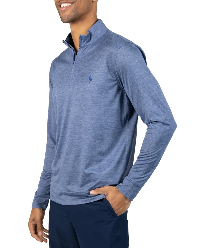 Tailorbyrd Men's Melange Mesh Performance QZip Sweaters