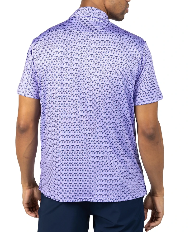 Tailorbyrd Men's Carts and Byrds Printed Performance Polo