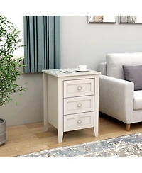 Flynama Modern Chic Luxurious Premium Nightstand with 3 Drawers Bedroom Bedside Storage Table