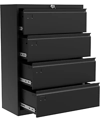 gaomon 4 Drawer Lateral File Cabinet with Lock, 52"H Metal Filing Cabinet for Home Office & Business Use Legal, A4, F4 Files, 320 Lb Weight