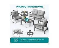 Pamapic Piece Hdpe Weather-Resistant Outdoor Patio Conversation Seating Set