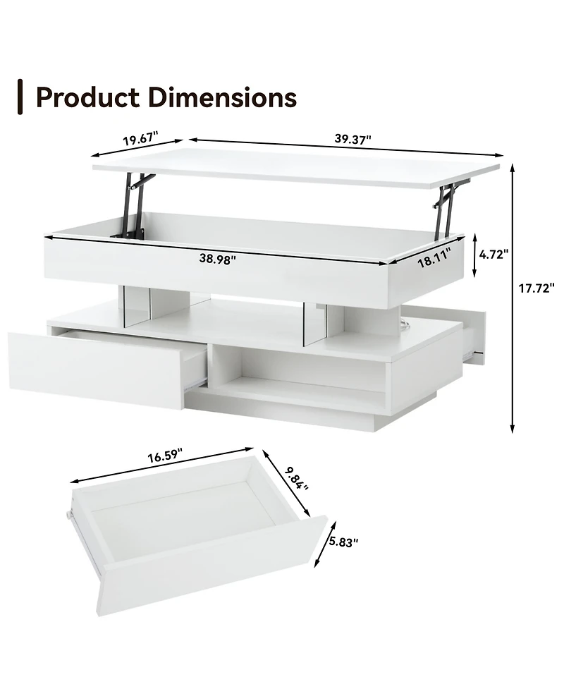 Rainsken Lift Top Coffee Table