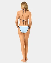 California Waves Women's Solid Wide Rib Triangle Swim Bikini Top