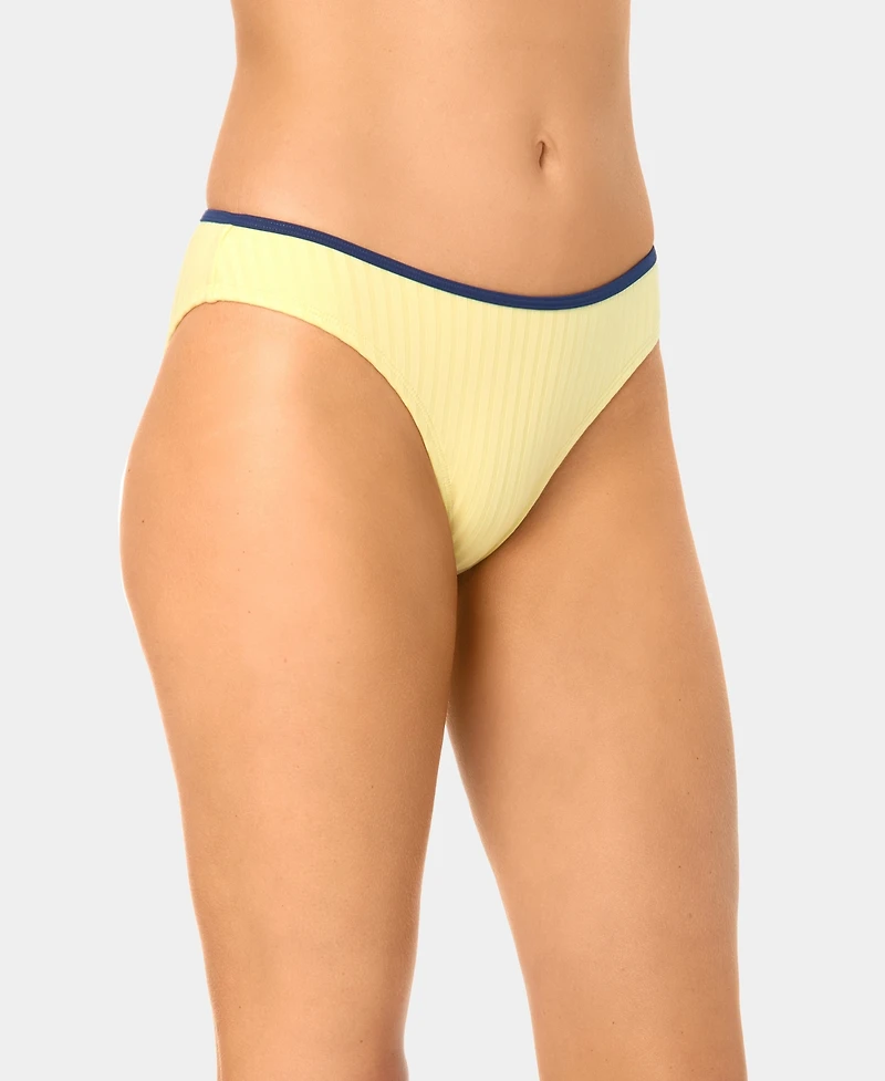 California Waves Women's Solid High-Waist Swim Bottoms