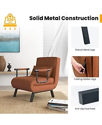 Sugift Folding 6 Position Convertible Sleeper Bed Armchair Lounge Couch with Pillow