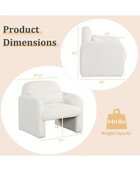 Sugift Modern Accent Chair with Waist Pillow and Armrests for Living Room Bedroom