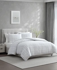 Vera Wang Blurred Plaid Cotton 3-Pc. Comforter Set