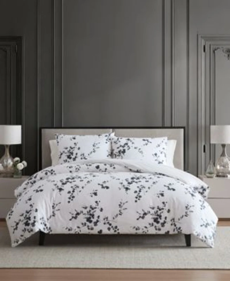 Vera Wang Noir Bouquet Cotton Duvet Cover Sets