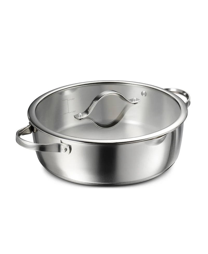 Tramontina Tempo Tri-Ply Base Stainless Steel 6-Quart Braiser Pan with Glass Lid