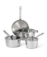 Tramontina Tempo Tri-Ply Base Stainless Steel 7-Pc. Cookware Set with Glass Lids