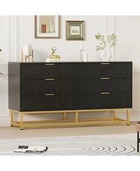 gaomon 6 Drawer Dresser for Bedroom with Metal Legs, Storage Chest Cabinet Organizer Living Room, Hallway, Entryway