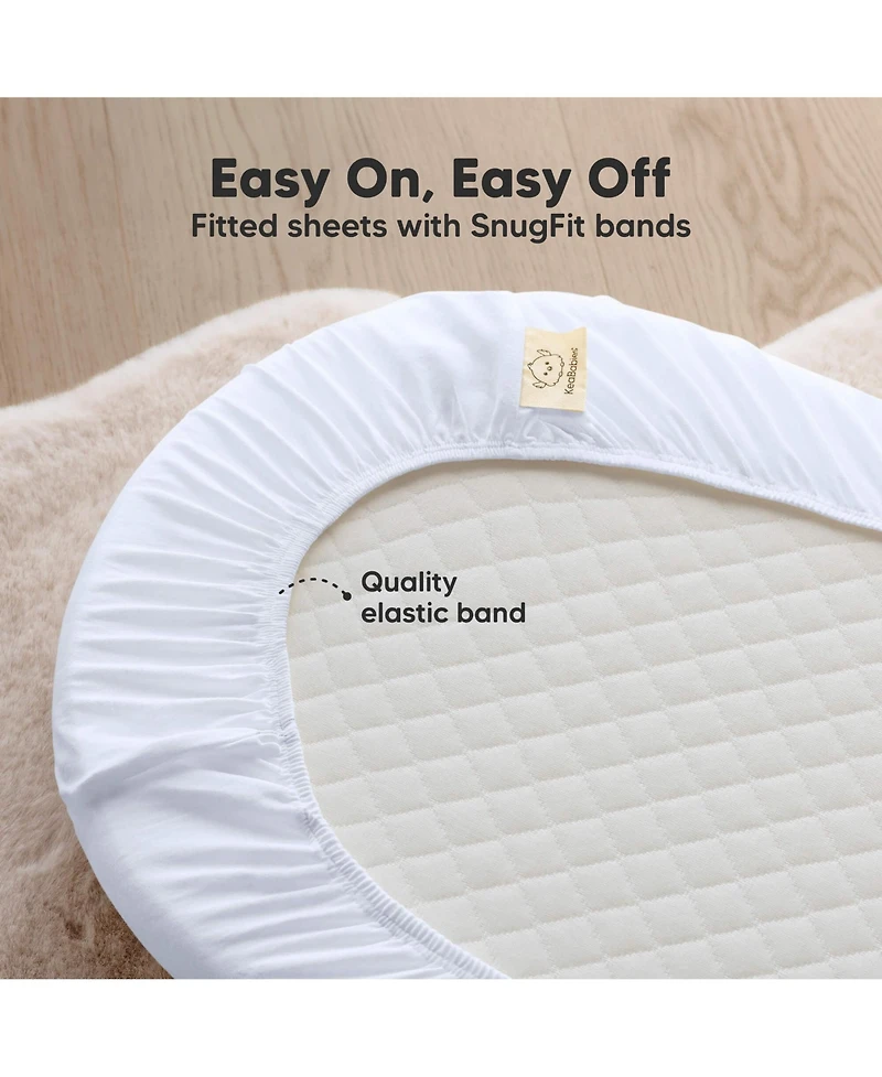 KeaBabies Bassinet Sheet for Baby Girls, Boys, 2-Pack Soothe Fitted Sheets, Bedside Mattress
