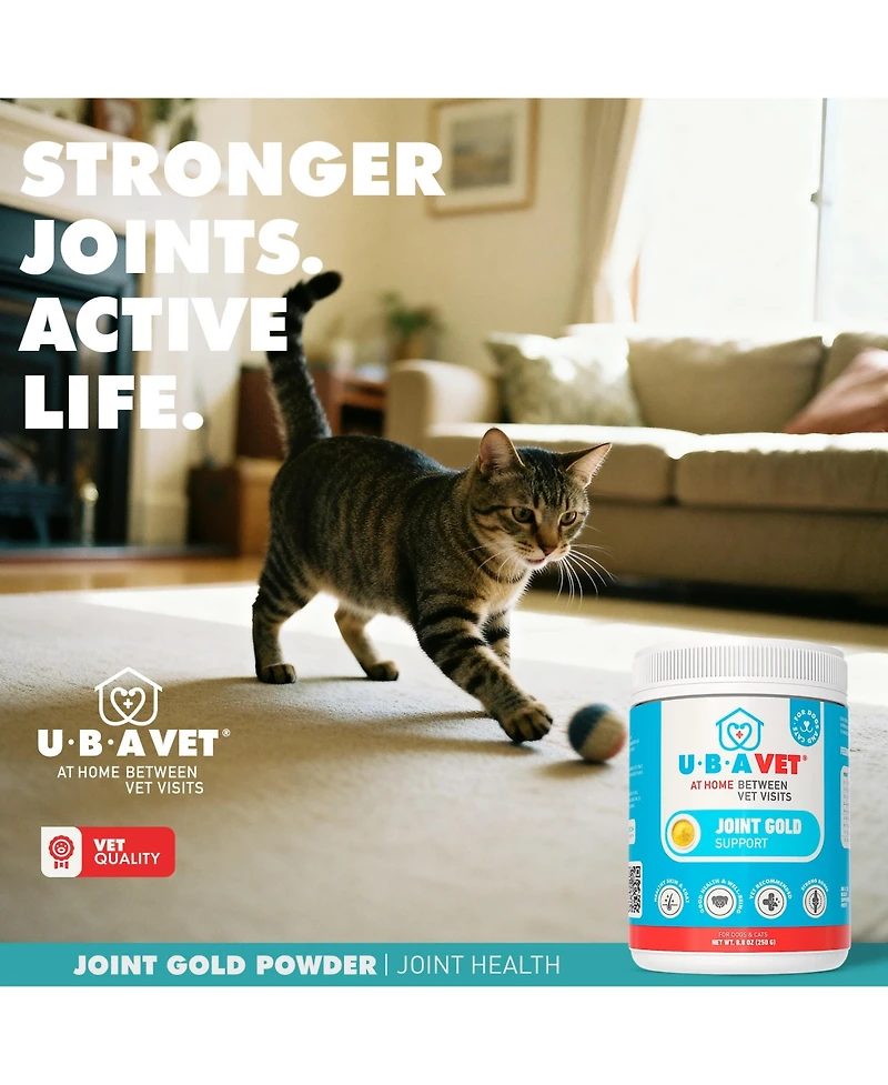 Ubavet Joint Gold Joint Care Powder for Dogs & Cats – 8.8 oz (250g)
