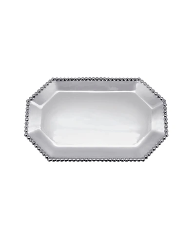 Mariposa Pearled-Border 9.5" Small Rectangular Octagonal Tray