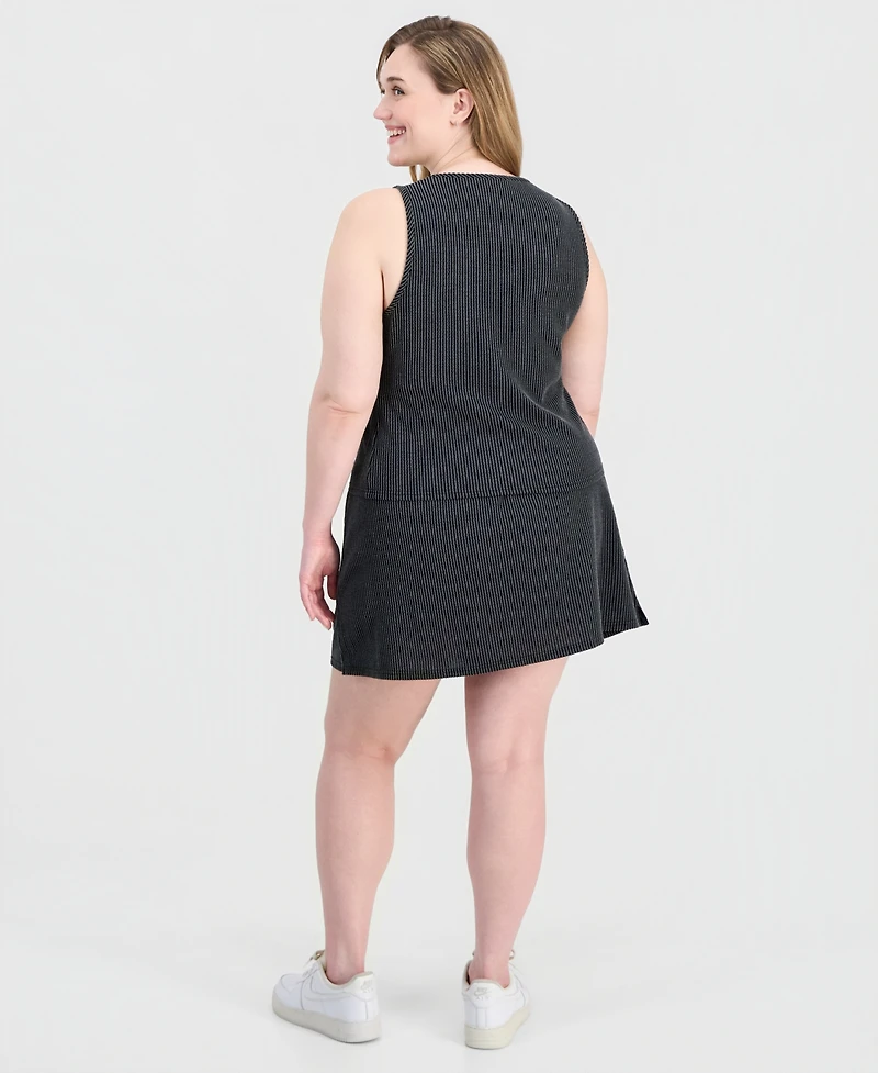 Full Circle Trends Trendy Plus Ribbed Knit Sleeveless Top & Skort Set