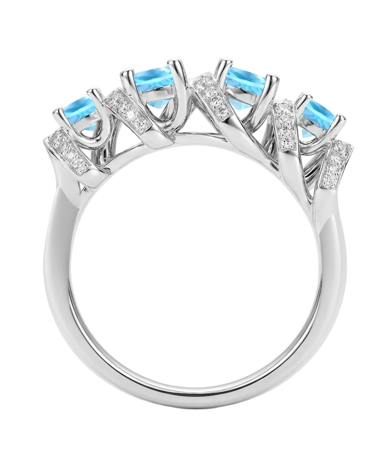 Macy's Amethyst (7/8 ct. t.w.) & Lab Grown White Sapphire (1/4 Ring 14k Gold Over Sterling Silver (Also Available Multi-Stones)