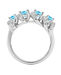 Macy's Amethyst (7/8 ct. t.w.) & Lab Grown White Sapphire (1/4 Ring 14k Gold Over Sterling Silver (Also Available Multi-Stones)