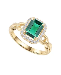 Macy's Amethyst (1-1/2 ct. t.w.) & Lab Grown White Sapphire (1/4 Ring 14k Gold Over Sterling Silver (Also Available Multi-Stones)