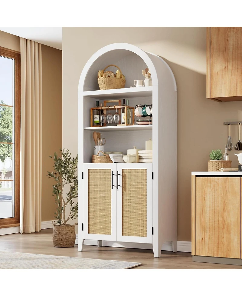 gaomon Arched Bookcase with Doors