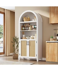 gaomon Arched Bookcase with Doors