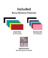 Cricut Joy 2 Rainbow Essential Bundle - Compact Smart Cutting Machine with Smart Vinyl, Smart Iron On, Cardstock, Insert Cards and Printable Vinyl