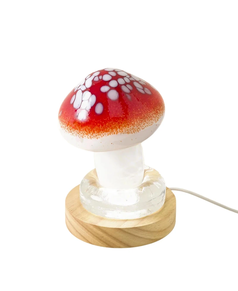 Uncommon Goods Handblown Glass Toadstool Table Lamp