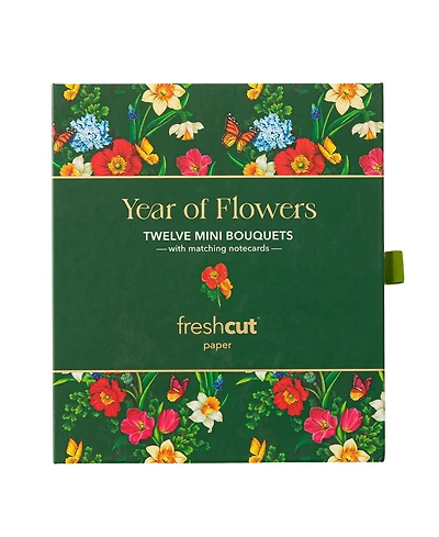 Uncommon Goods A Year of Flowers Pop-Up Greeting Card Set, 12 Count