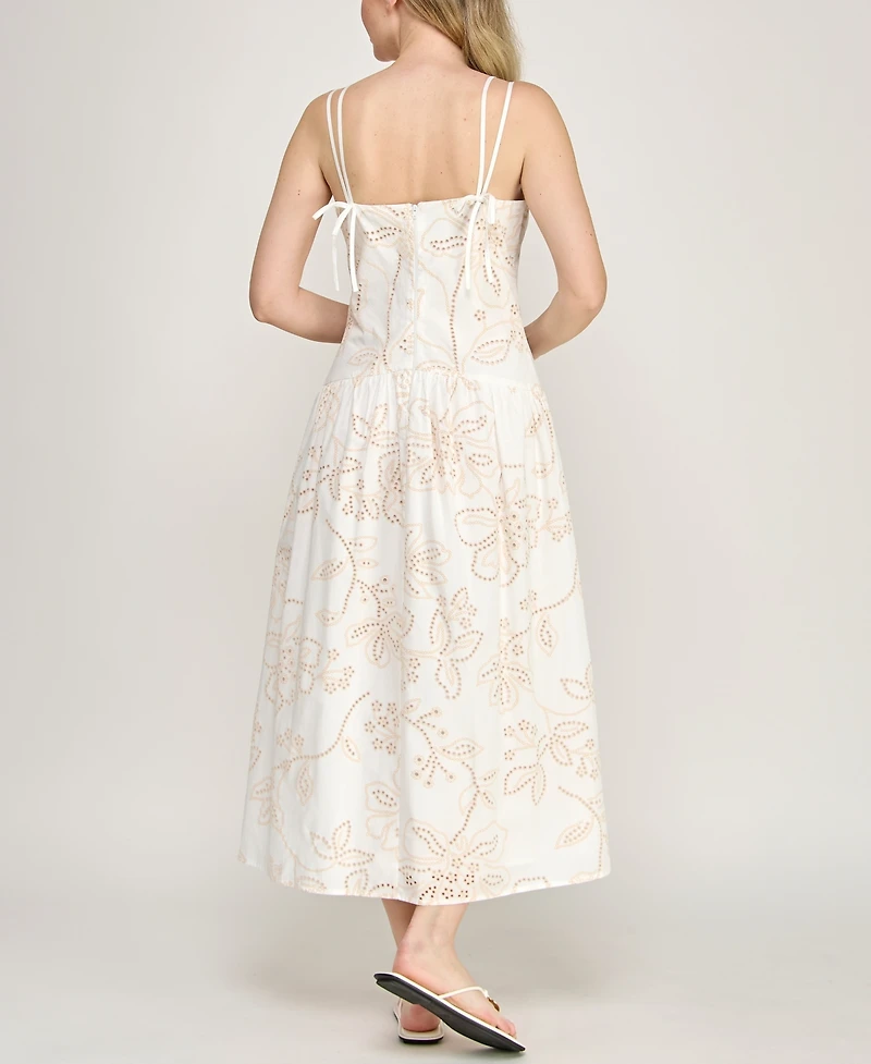 Invitee Women's Strappy Sweetheart Neck Midi Dress