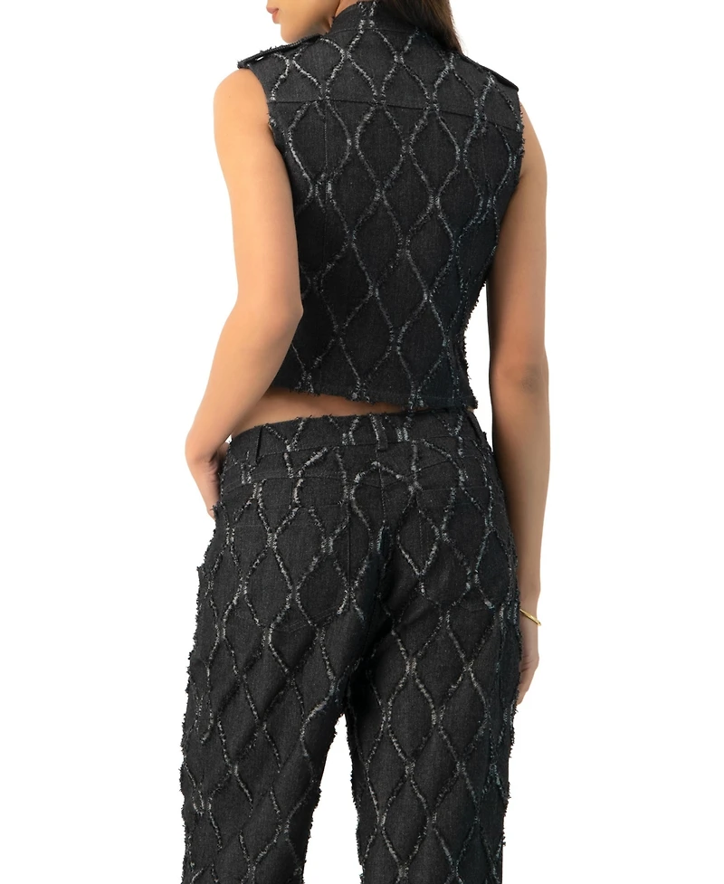 Ivonne Women's Distressed Denim Vest