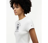 Tommy Hilfiger Women's Dye Crest Graphic Crewneck T-Shirt