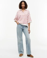 Tommy Hilfiger Women's Multi-Stripe Oversized Polo Shirt