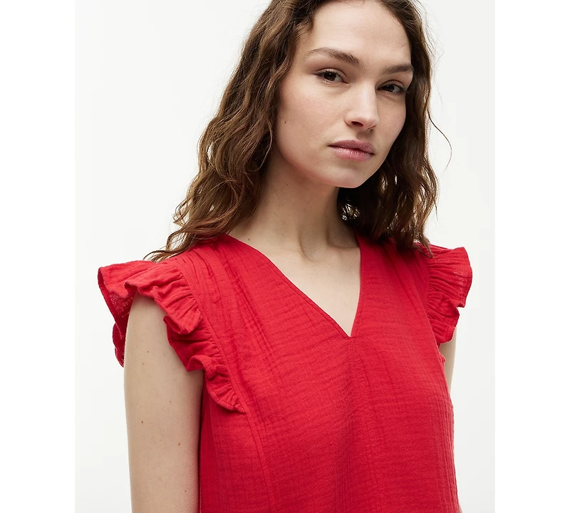 Tommy Hilfiger Women's Flutter-Sleeve V-Neck Blouse