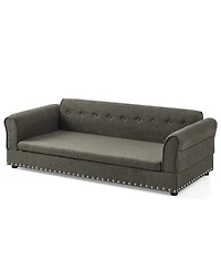 6thdruple Modern Linen Dog Sofa Bed, Oversized Pet Furniture with Backrest