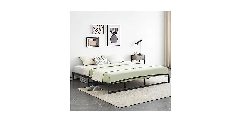 gaomon 10in Metal Platform Bed Arched Headboard Footboard 1000lb Capacity