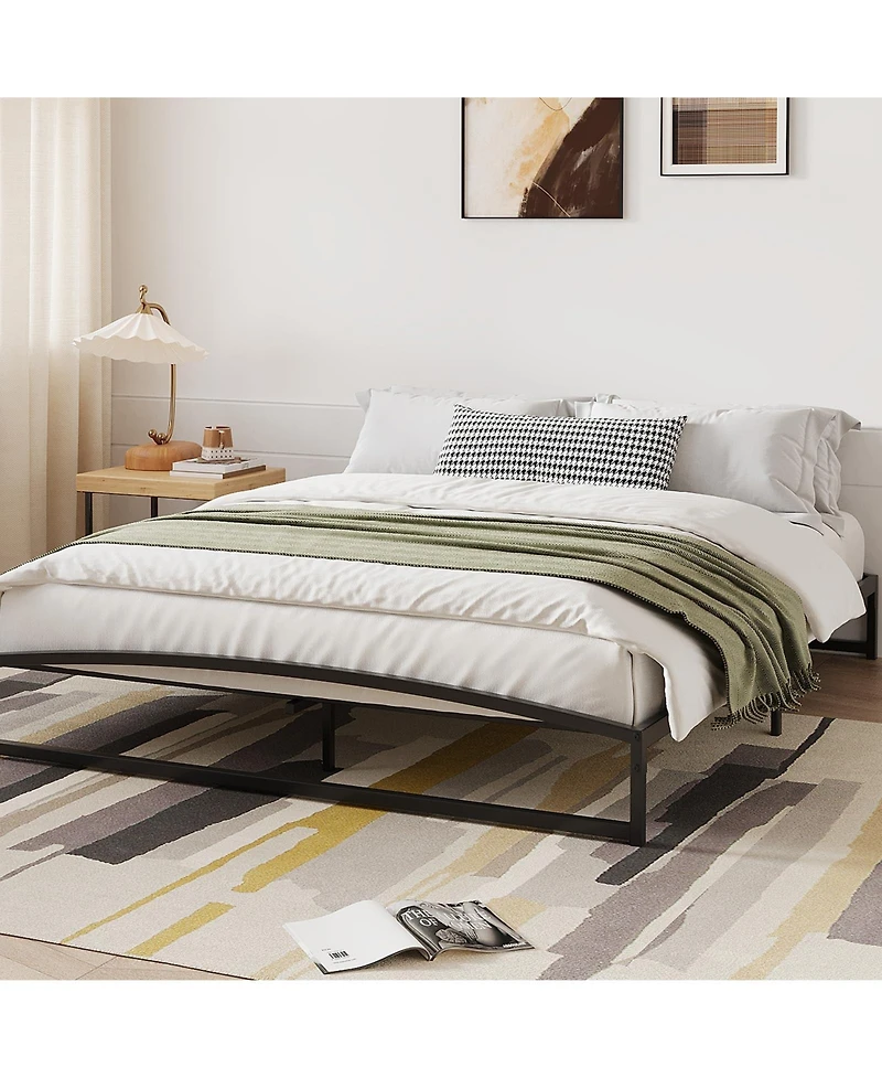 gaomon 10in High Metal Platform Bed Frame Sturdy Steel Slat Support