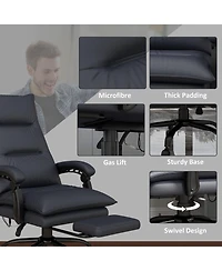 Boyel Living Microfiber Office Chair with Massage Heat and Footrest