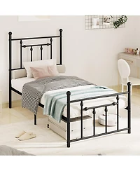 Sugift Heavy Duty Metal Bed Frame with Headboard